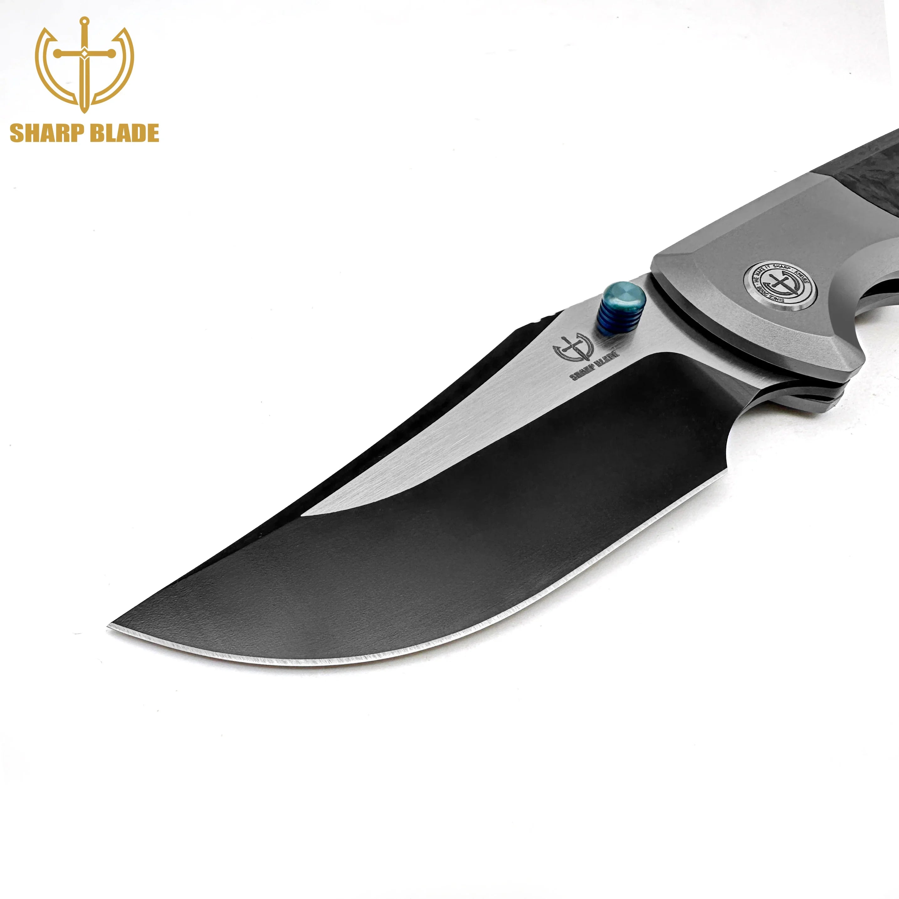 Sharp Blade - M390 Folding Knife Titanium Carbon Fiber Handle Premium Pocket Knife