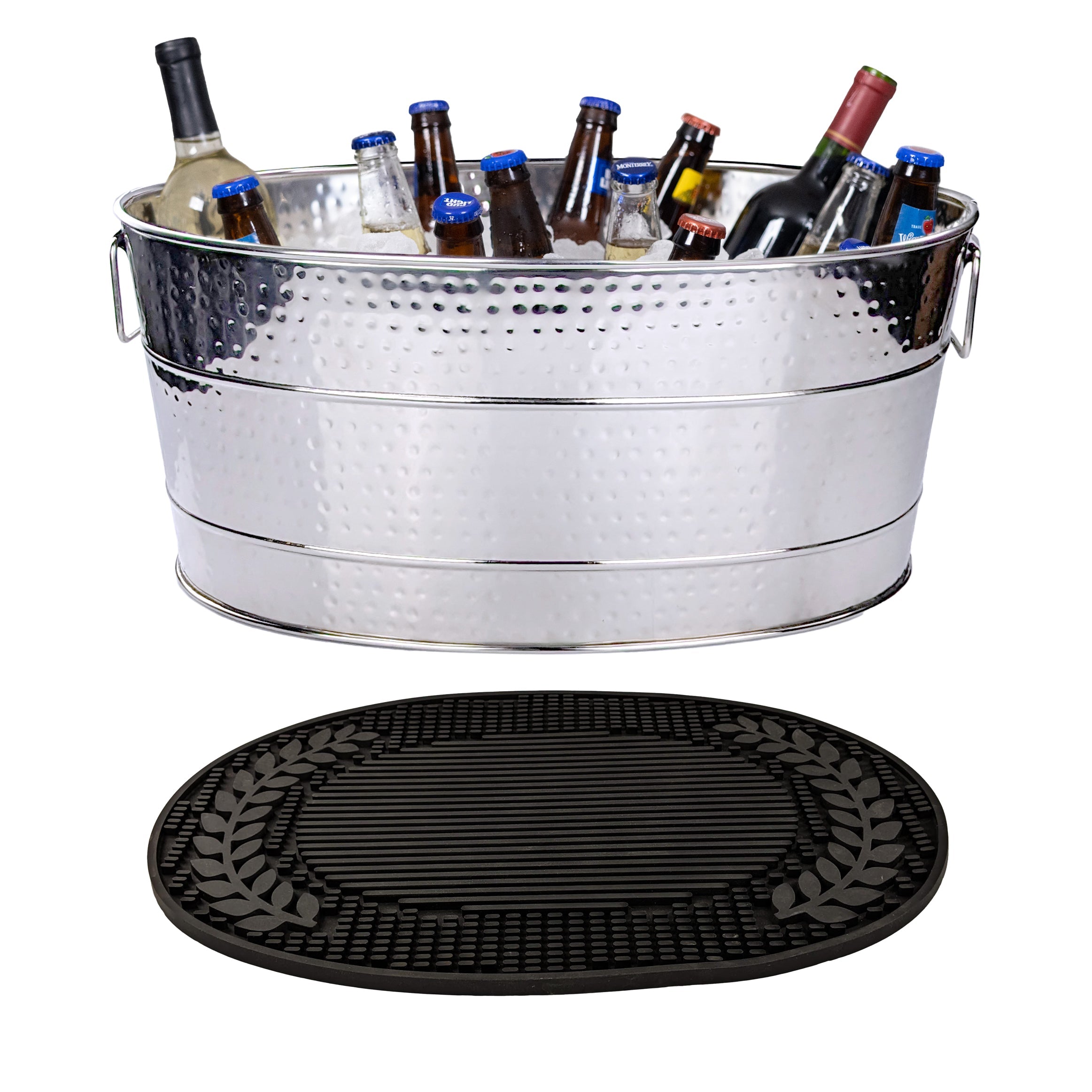 Aspen Metal Tub with Party Mat for Chilling Drinks Stainless Steel | BREKX