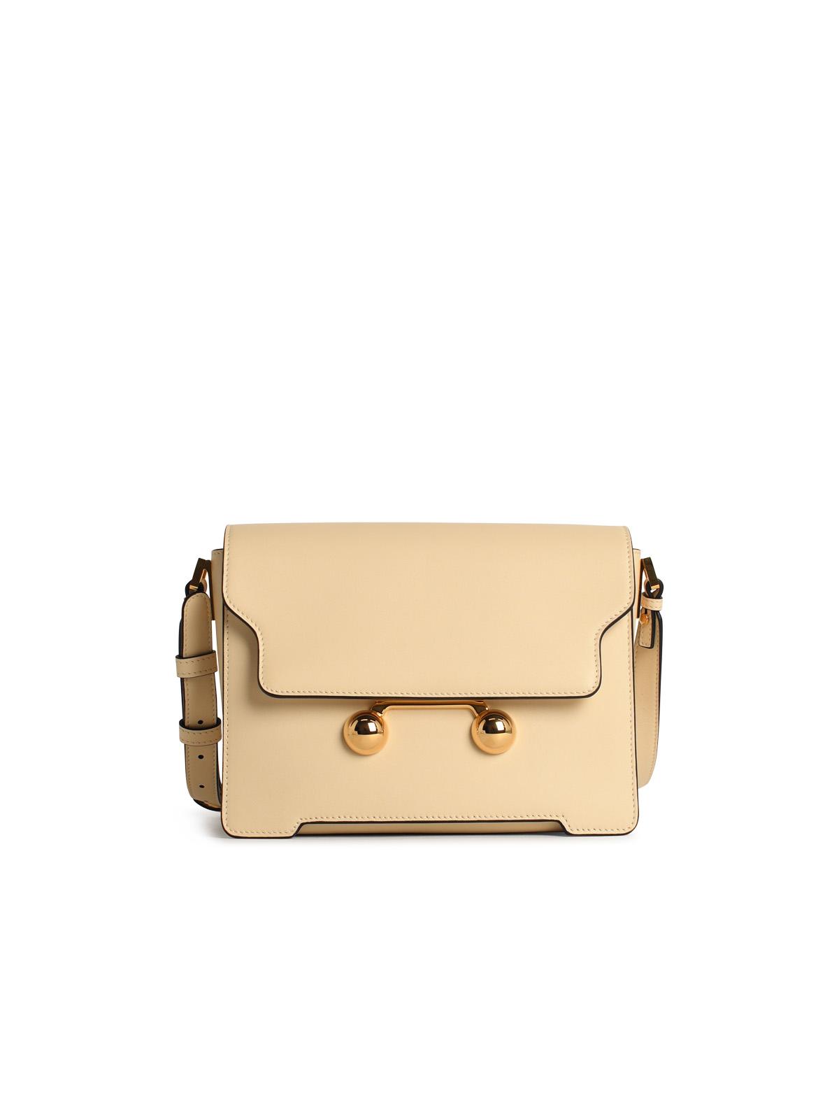 Marni 'New Trunk' Ivory Leather Crossbody Bag Women - Overture Gifts