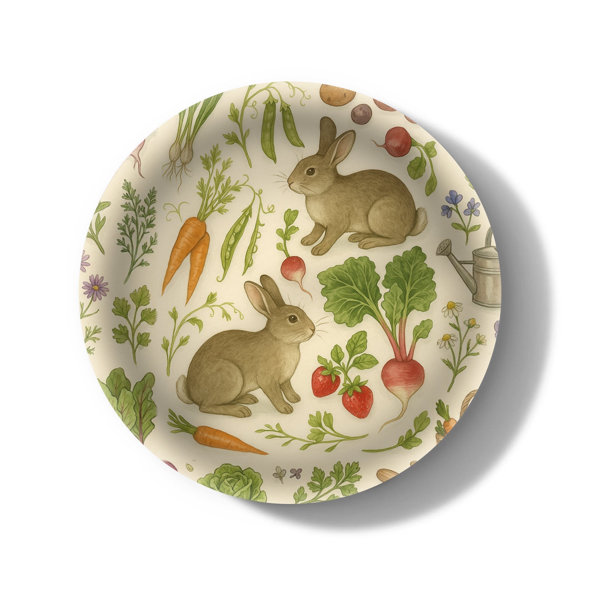 Spring Garden Decorative Birchwood Tray - Mini Round - Set of 2