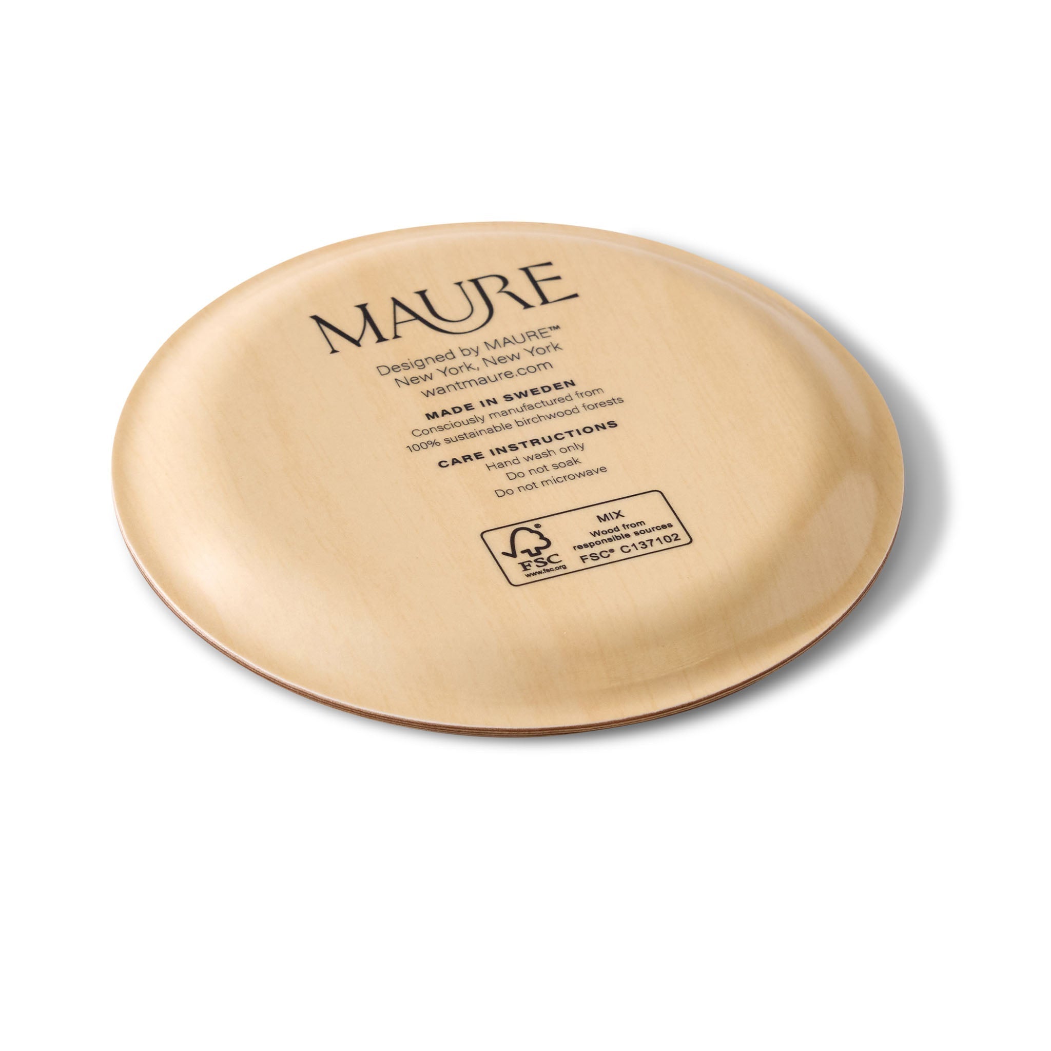 Night Garden Decorative Birchwood Tray - Mini Round - Set of 2