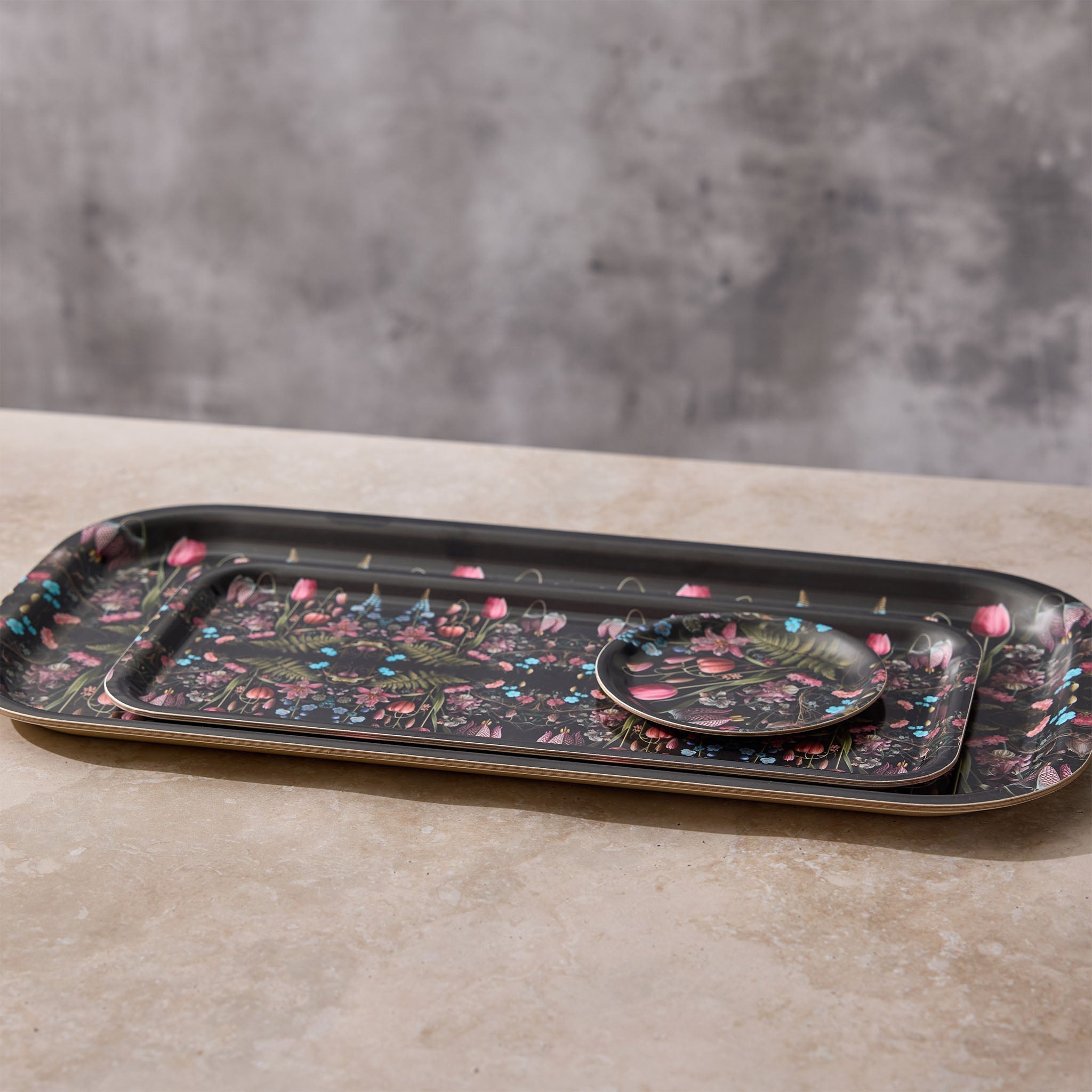 Kings Flower Birchwood Large Decorative Tray