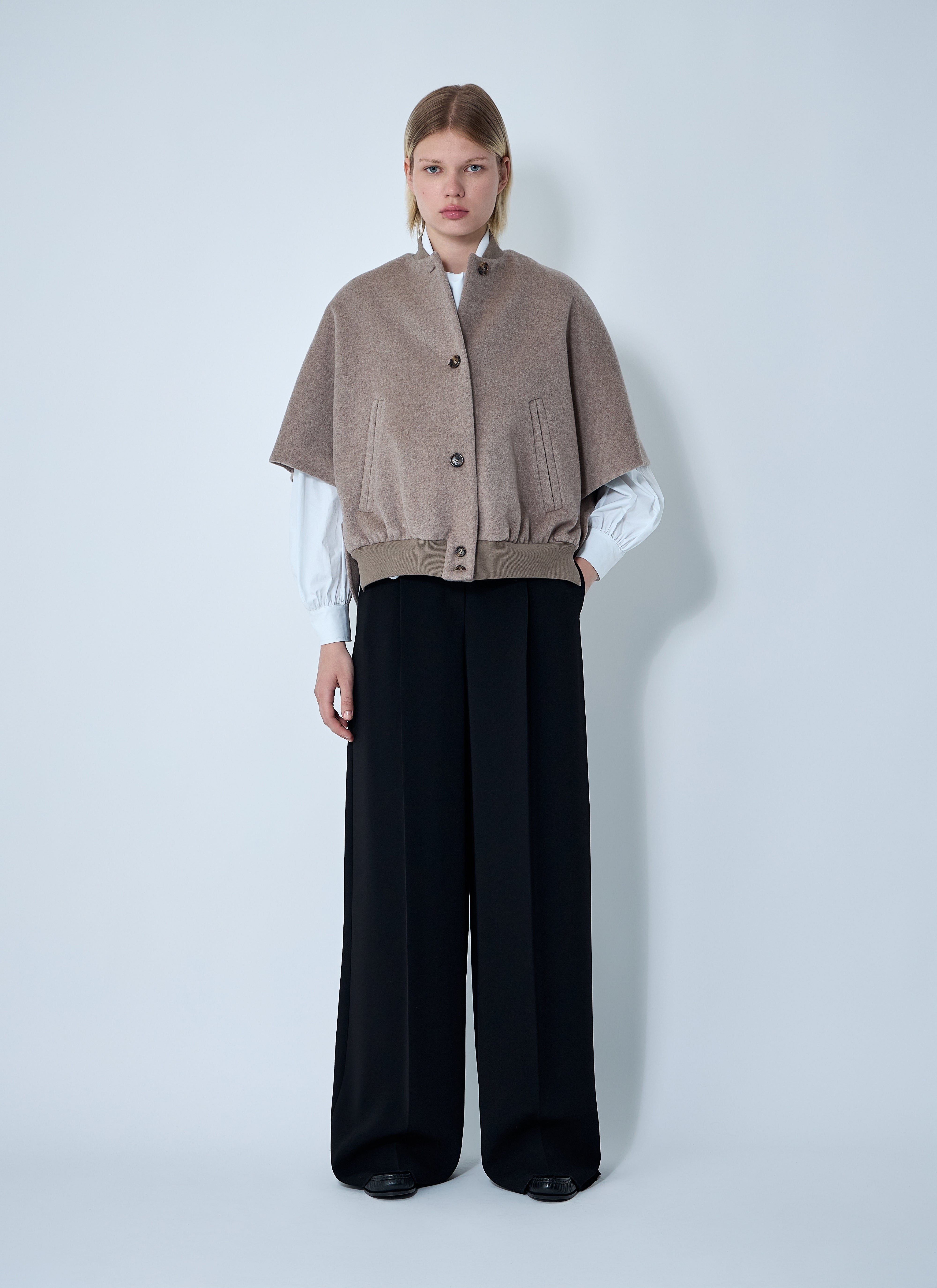 Max Mara Women Cashmere Logo Motif Poncho