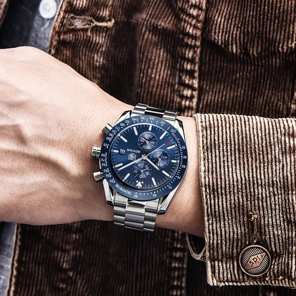 Men Watch BENYAR Top Brand Luxury Full Steel Business Quartz Watch Men Casual Waterproof Sports Watches Clock Relogio Masculino - Overture Gifts