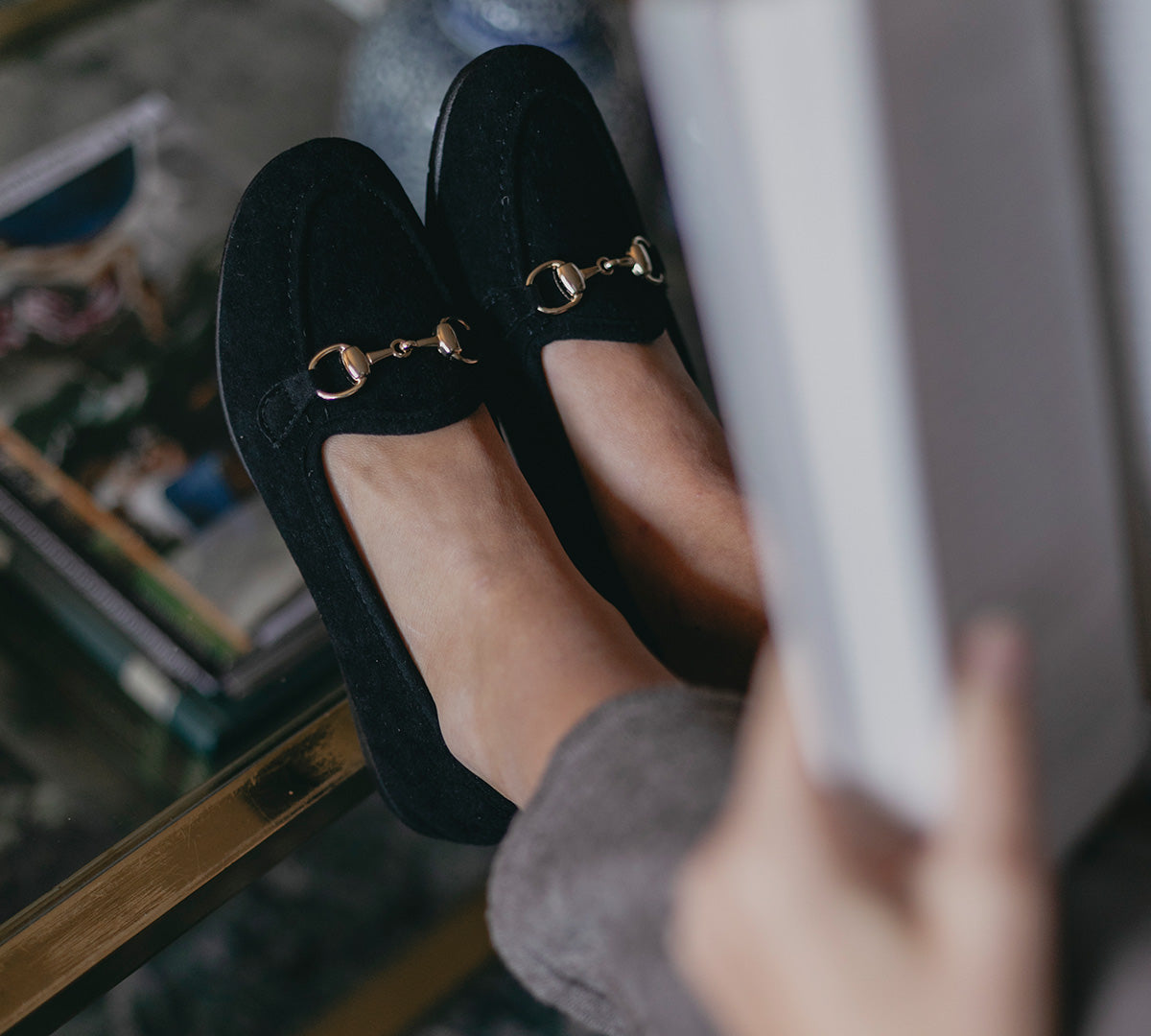 Comfy Black Suede Slipper