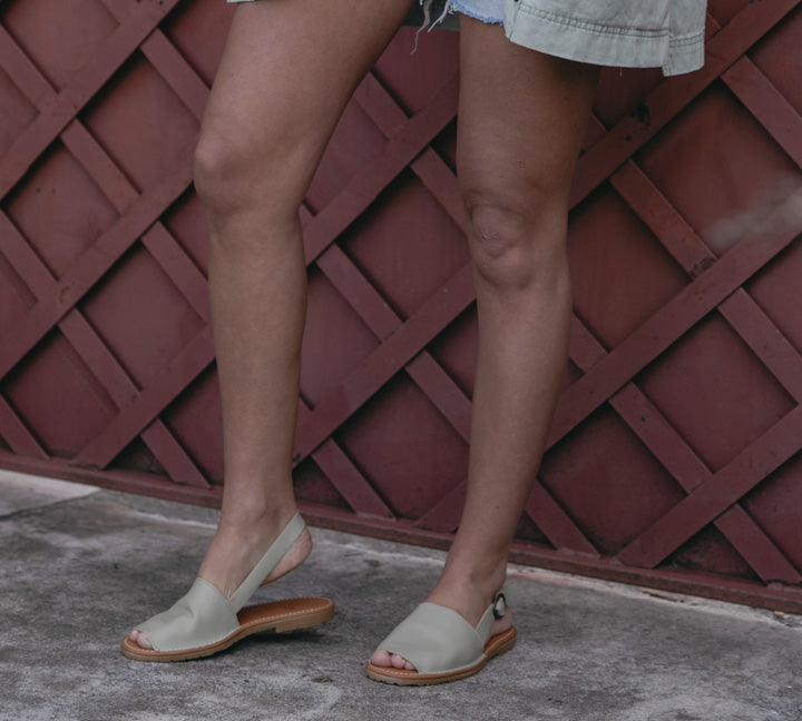 Beige Menorquina with Buckle Strap