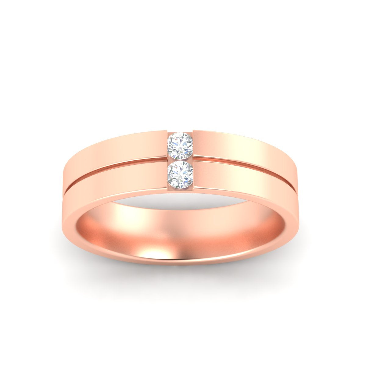 Mens 2 Stone Band