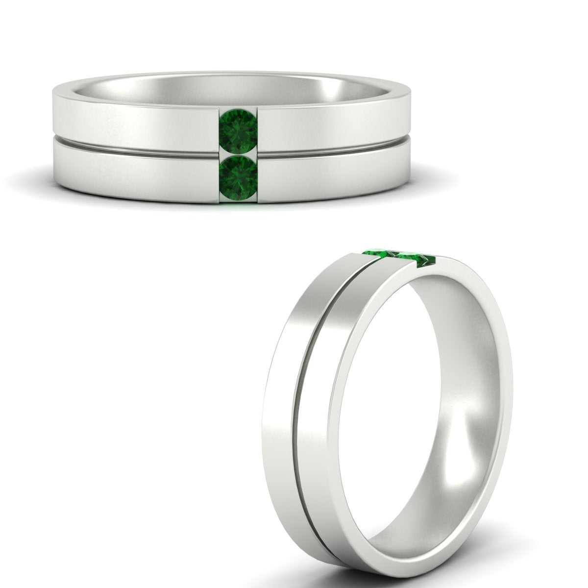 Mens 2 Stone Band