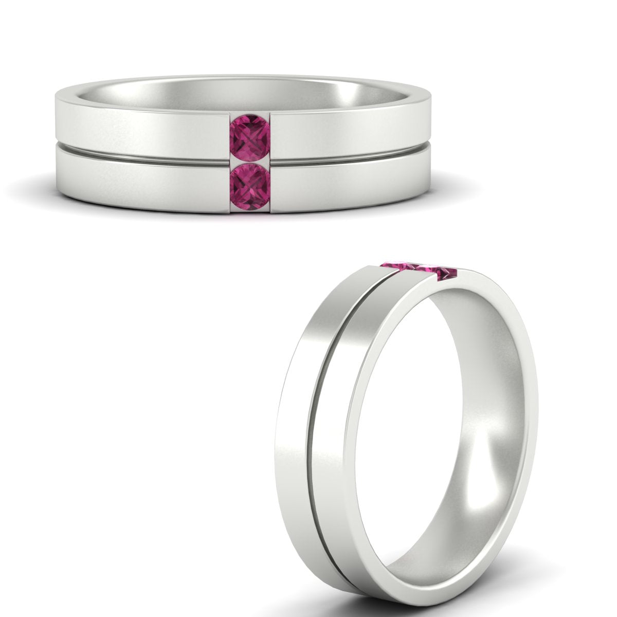 Mens 2 Stone Band