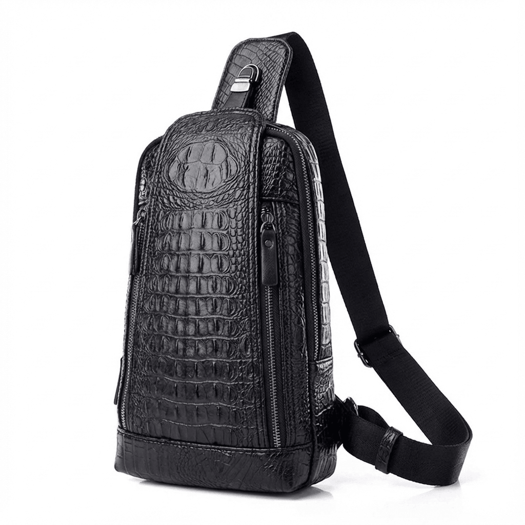 Men's Croc-Embossed Vegan Leather Sling – Refined Daily Carry - Overture Gifts