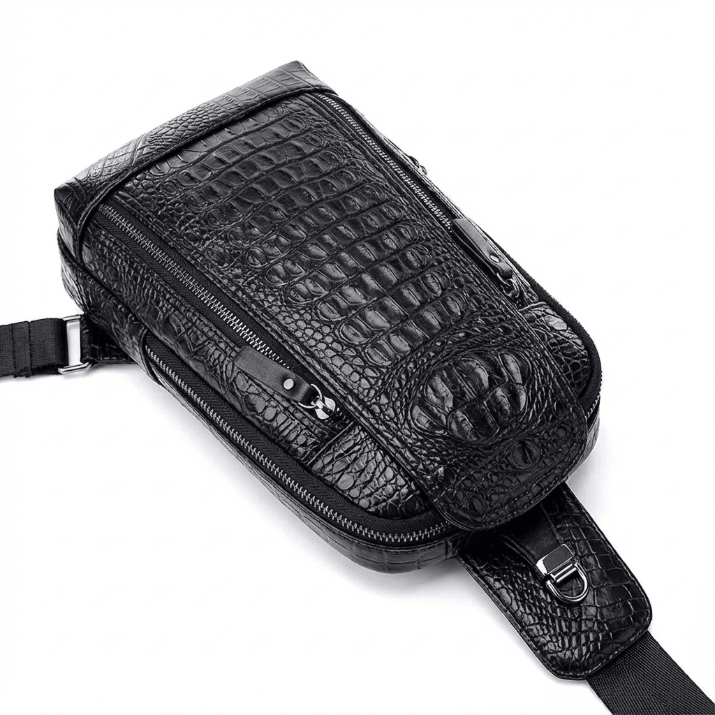 Men's Croc-Embossed Vegan Leather Sling – Refined Daily Carry - Overture Gifts