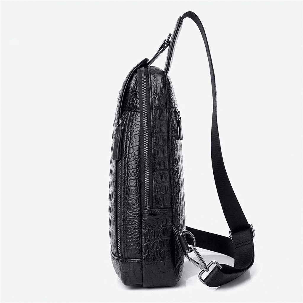 Men's Croc-Embossed Vegan Leather Sling – Refined Daily Carry - Overture Gifts