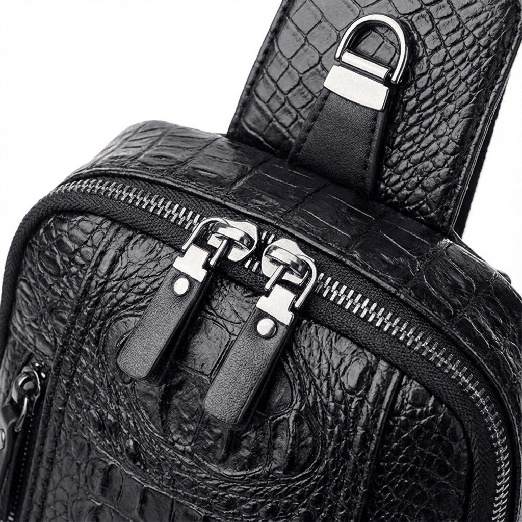 Men's Croc-Embossed Vegan Leather Sling – Refined Daily Carry - Overture Gifts