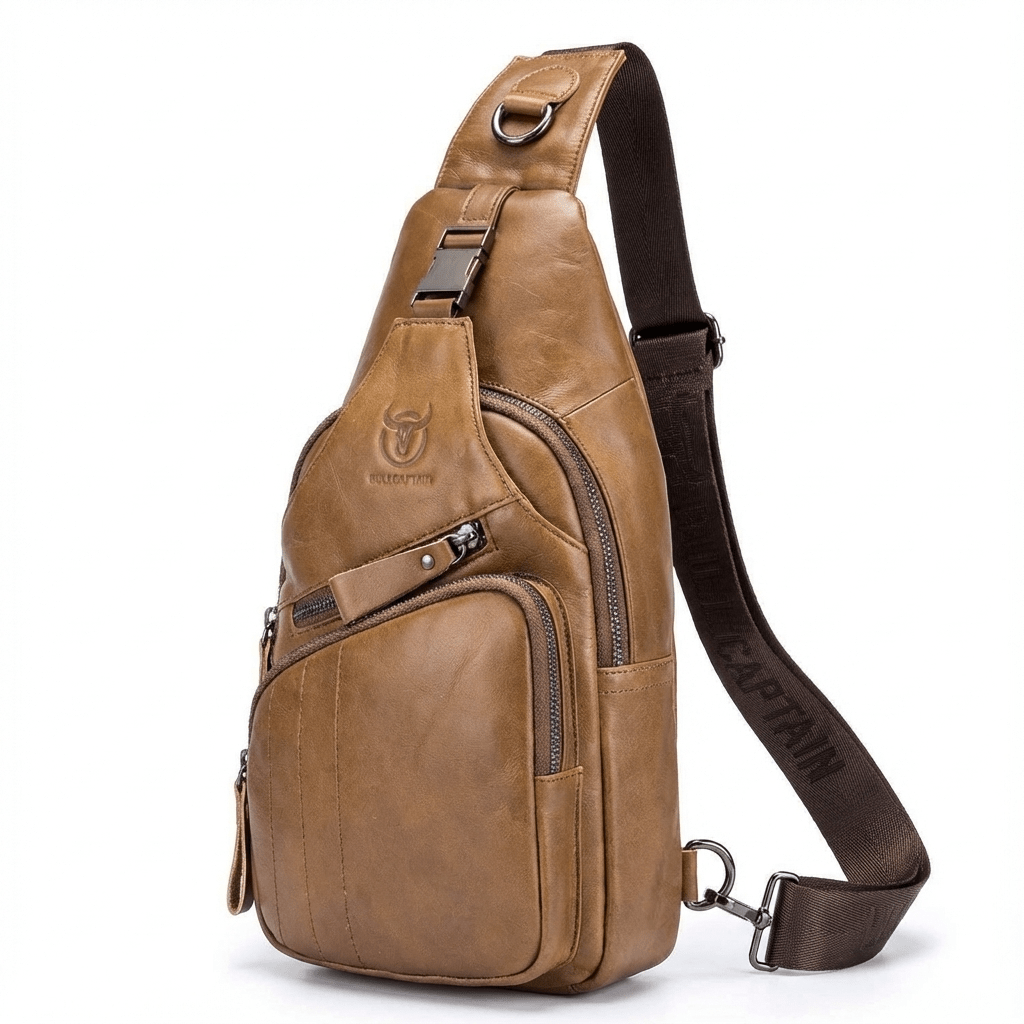 Men's Genuine Leather Sling Bag – Refined Daily Carry - Overture Gifts