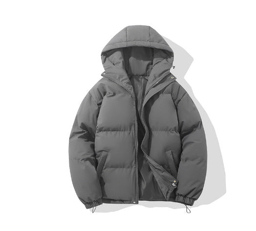 Men's Hoodie Coat Winter Fashion Solid ZIp-up Thickened Cotton-padded Jacket Casual Warm Outwear Top Clothing - Overture Gifts