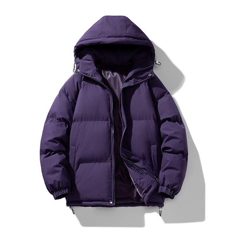Men's Hoodie Coat Winter Fashion Solid ZIp-up Thickened Cotton-padded Jacket Casual Warm Outwear Top Clothing - Overture Gifts