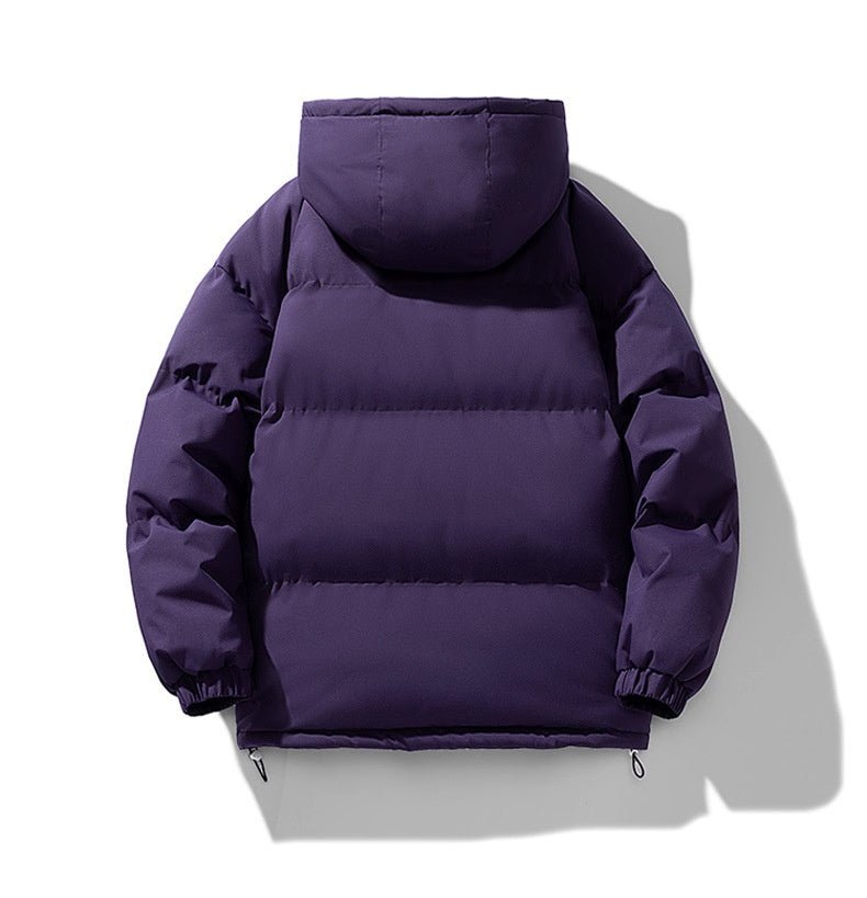 Men's Hoodie Coat Winter Fashion Solid ZIp-up Thickened Cotton-padded Jacket Casual Warm Outwear Top Clothing - Overture Gifts