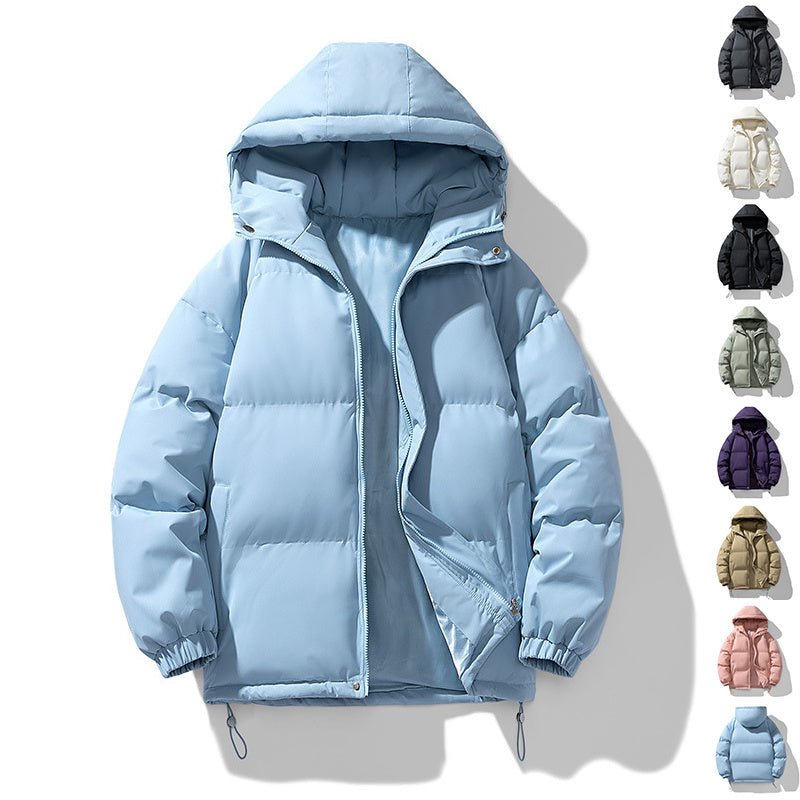 Men's Hoodie Coat Winter Fashion Solid ZIp-up Thickened Cotton-padded Jacket Casual Warm Outwear Top Clothing - Overture Gifts