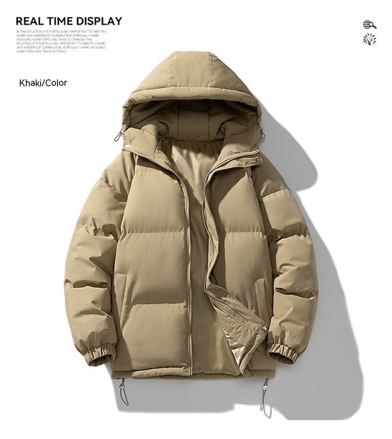 Men's Hoodie Coat Winter Fashion Solid ZIp-up Thickened Cotton-padded Jacket Casual Warm Outwear Top Clothing - Overture Gifts