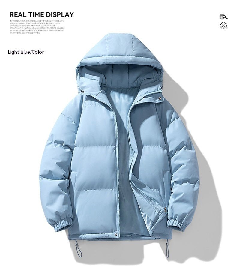 Men's Hoodie Coat Winter Fashion Solid ZIp-up Thickened Cotton-padded Jacket Casual Warm Outwear Top Clothing - Overture Gifts