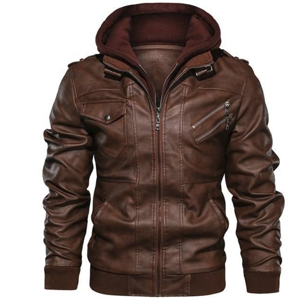 Men'S Jacket Coat Leather Pu Removable C Ap - Overture Gifts