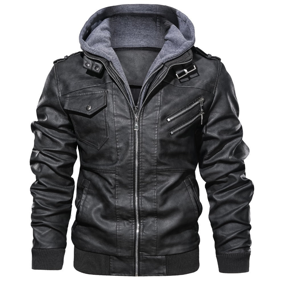 Men'S Jacket Coat Leather Pu Removable C Ap - Overture Gifts