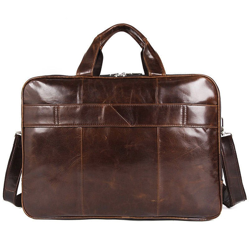 Men's Large Capacity Leather Handbag Computer Briefcase - Overture Gifts