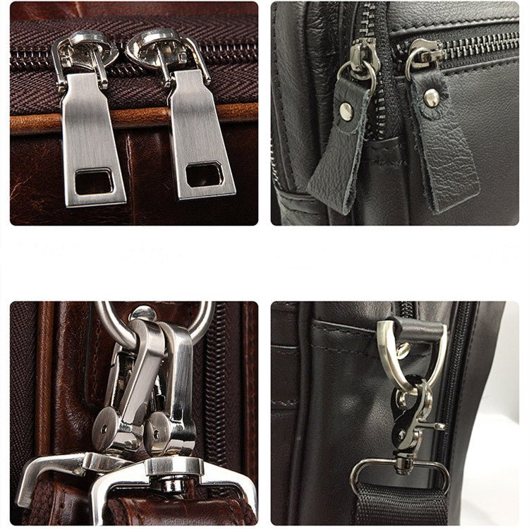 Men's Large Capacity Leather Handbag Computer Briefcase - Overture Gifts
