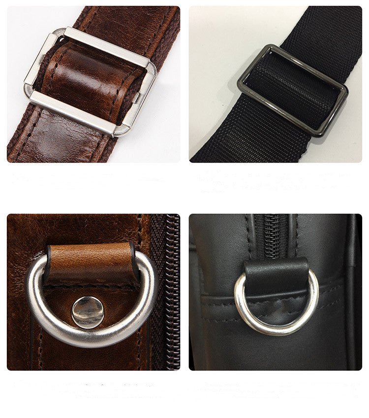 Men's Large Capacity Leather Handbag Computer Briefcase - Overture Gifts