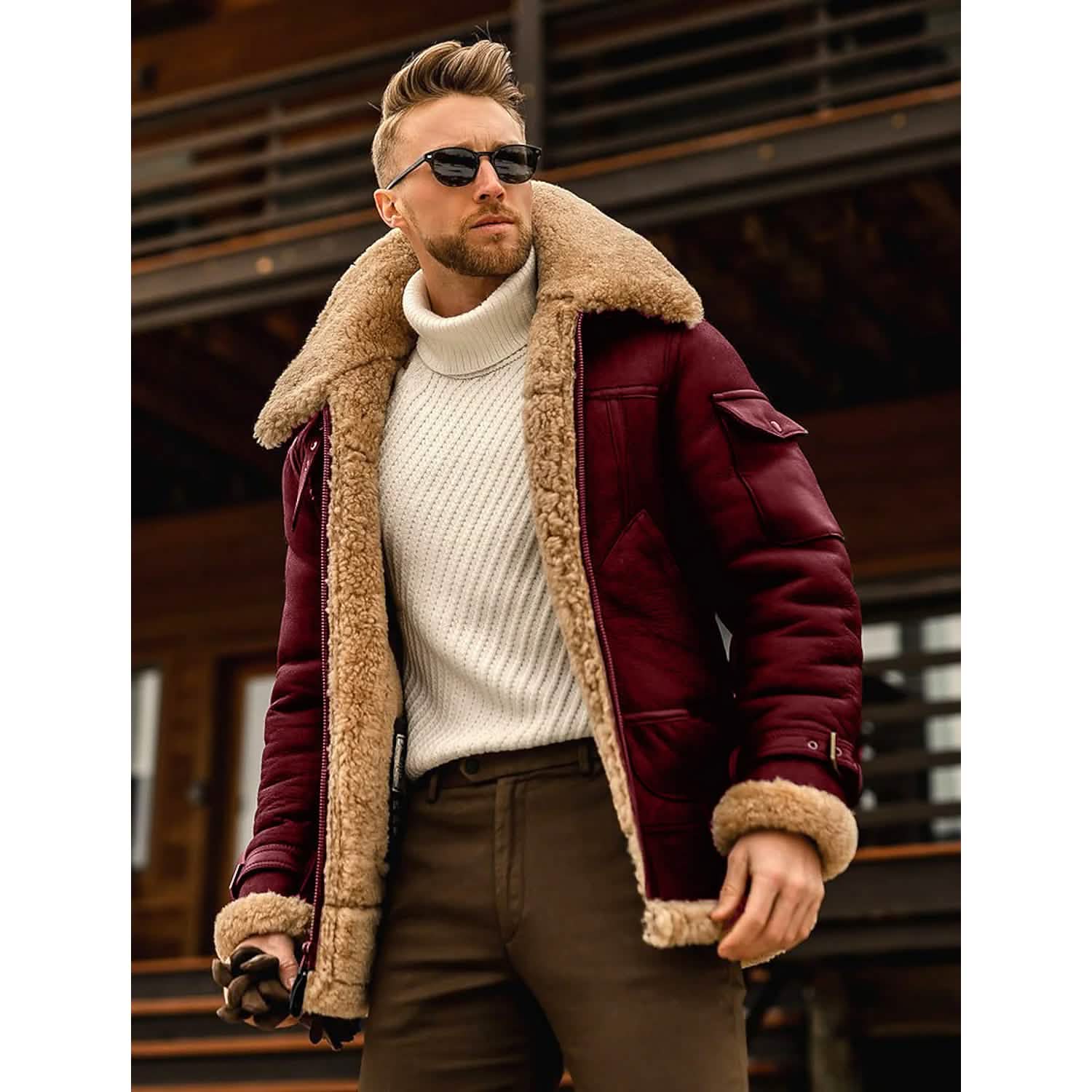 Men's Shearling Coat — Premium Winter Jacket