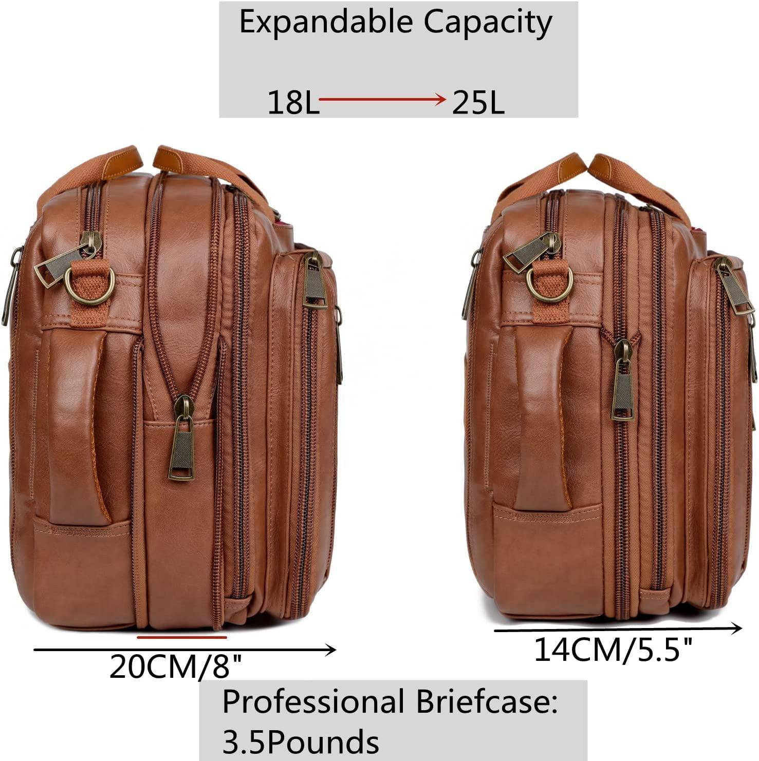 Men's Vegan Leather Backpack – Convertible Work Carry - Overture Gifts