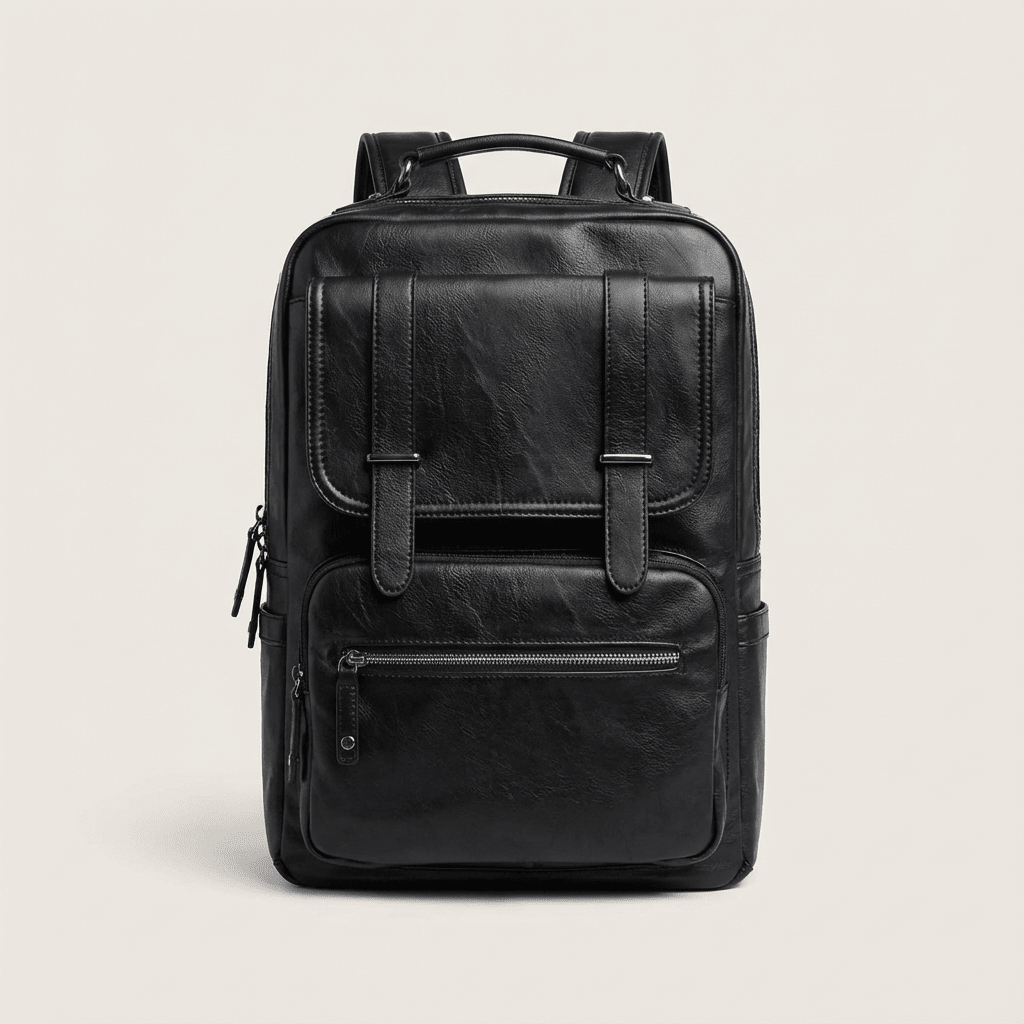 Men's Vegan Leather Backpack – Structured Travel Carry - Overture Gifts
