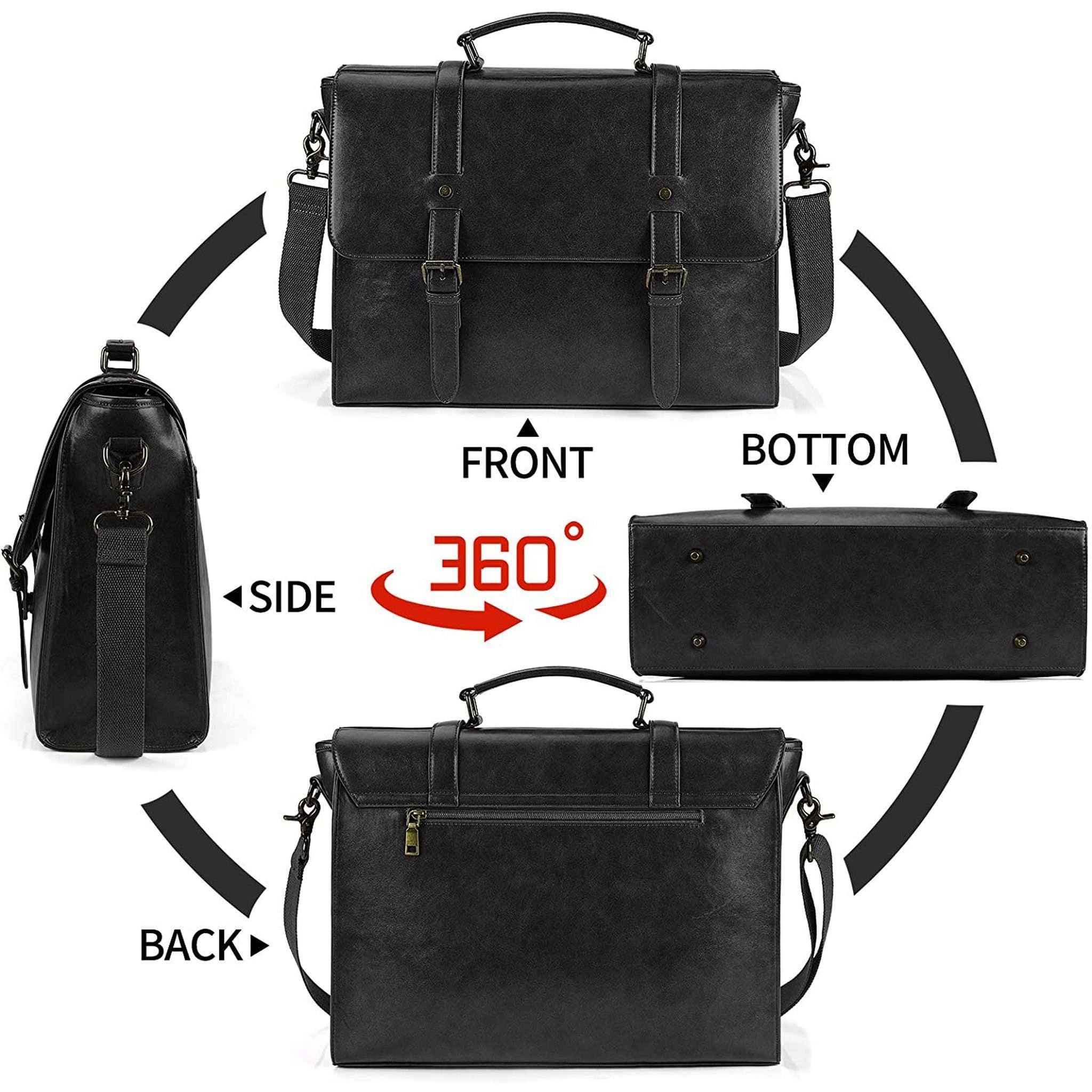 Men's Vegan Leather Messenger Bag – Professional Laptop Carry - Overture Gifts
