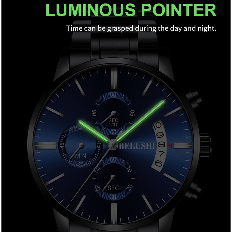 Men's Watch Luxury Brand BELUSHI High-end Man Business Casual Watches Mens Waterproof Sports Quartz Wristwatch relogio masculino - Overture Gifts