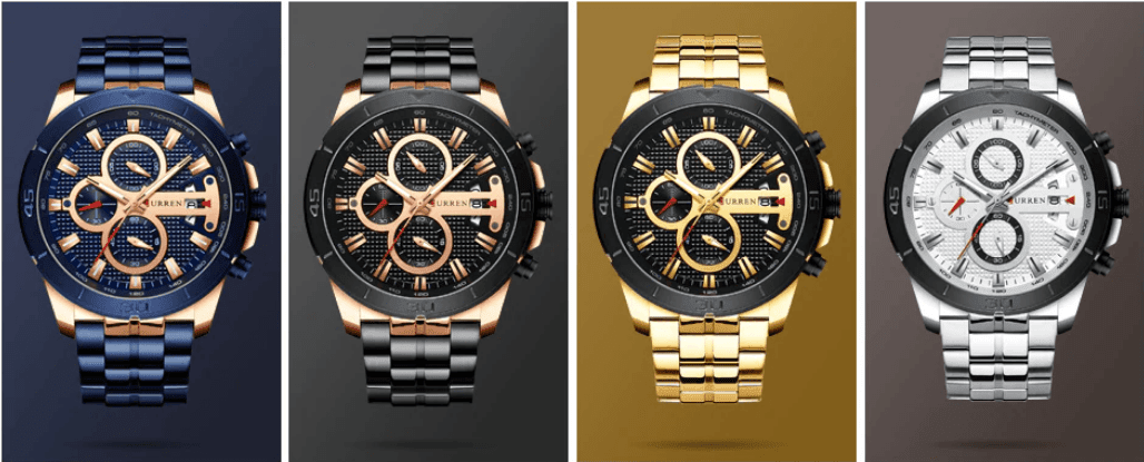 Men's Waterproof Watch With Chronometers Day View And Fluorescent Hands Unique Luxury Design Perfect Gift - Overture Gifts