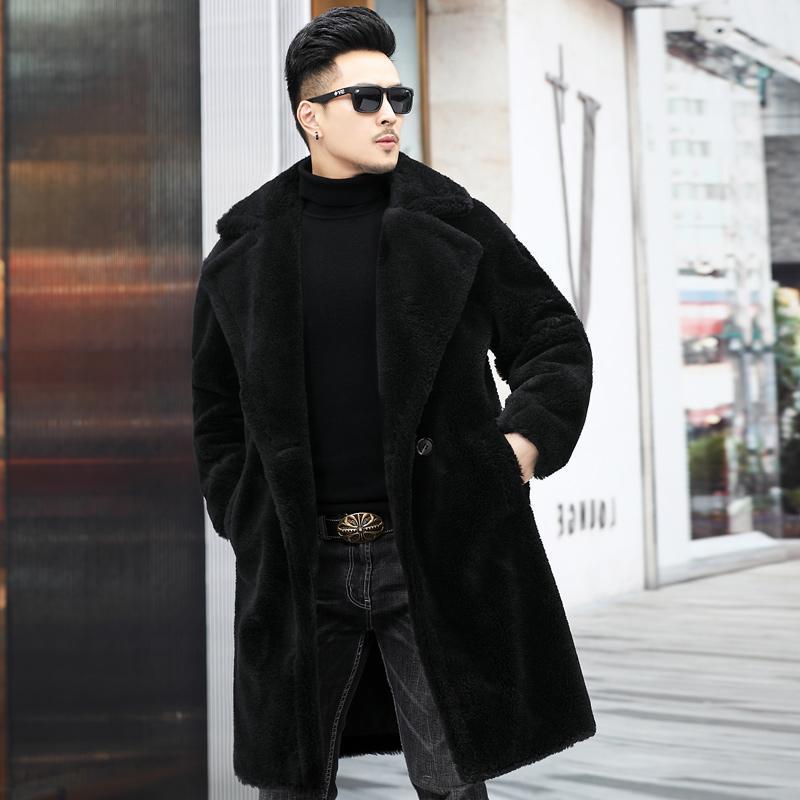 Men's Winter New Thickened Cashmere Long Warm Fur Coat - Overture Gifts