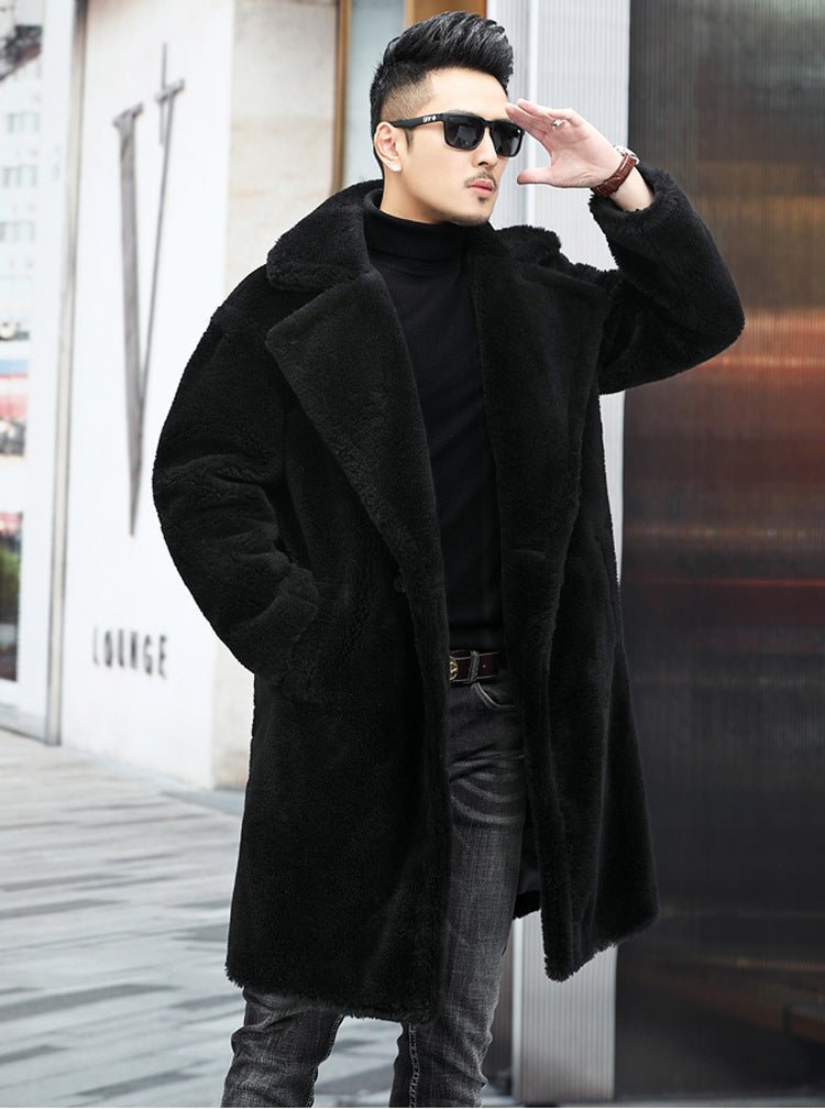 Men's Winter New Thickened Cashmere Long Warm Fur Coat - Overture Gifts