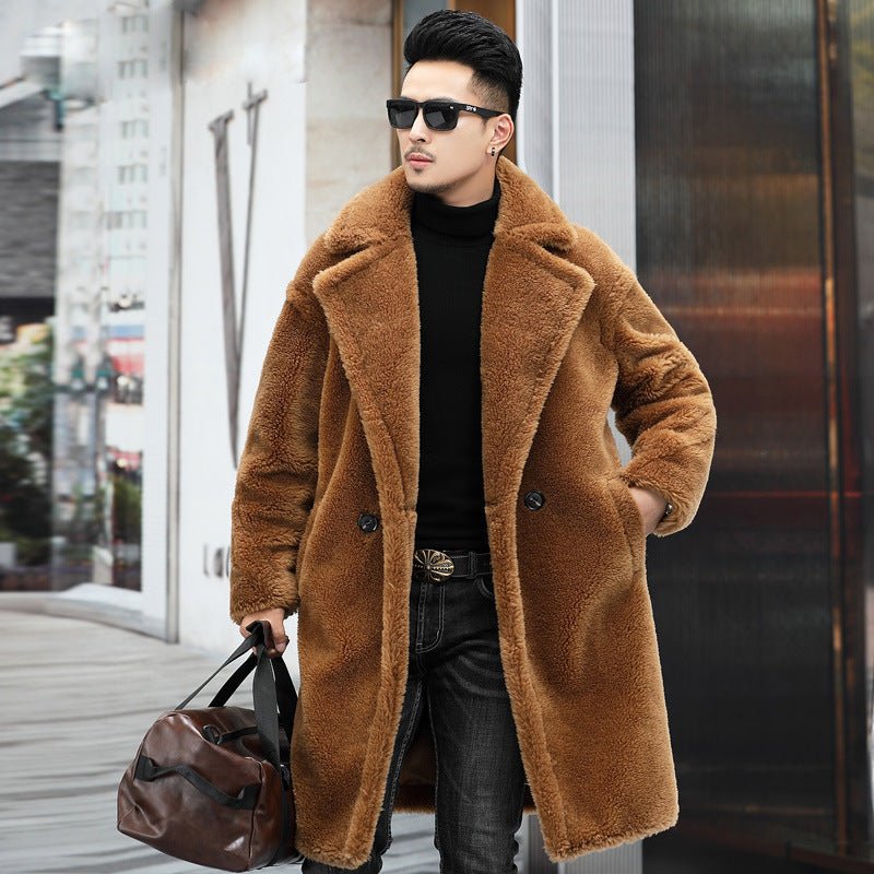 Men's Winter New Thickened Cashmere Long Warm Fur Coat - Overture Gifts