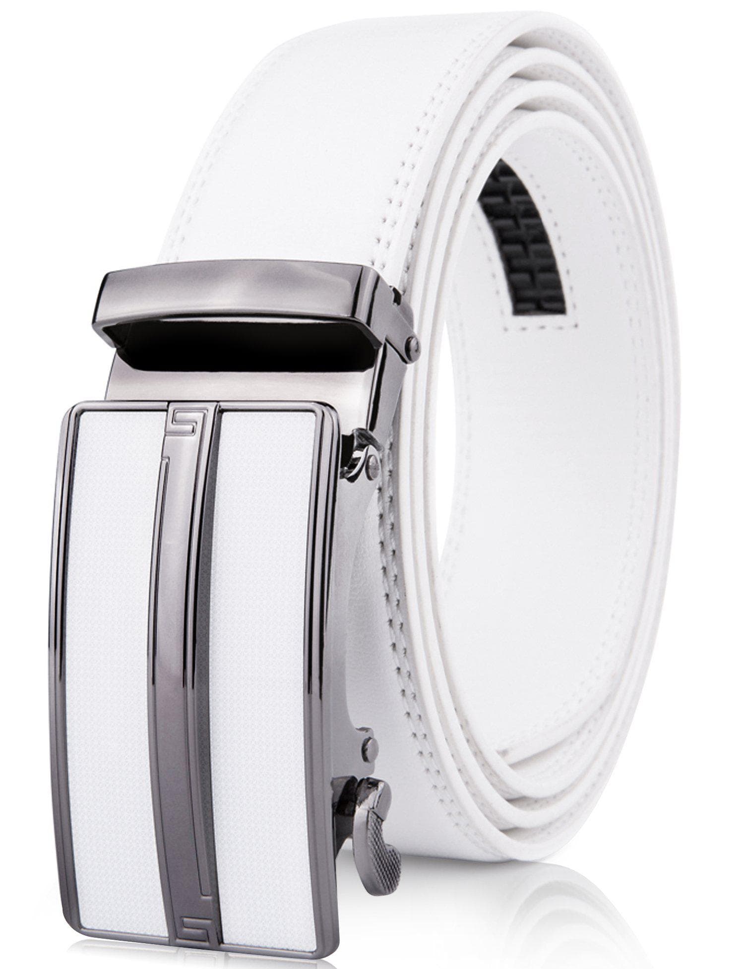 Microfiber Leather Ratchet Belt – No Holes, Custom Fit, 1.3" Strap - Overture Gifts