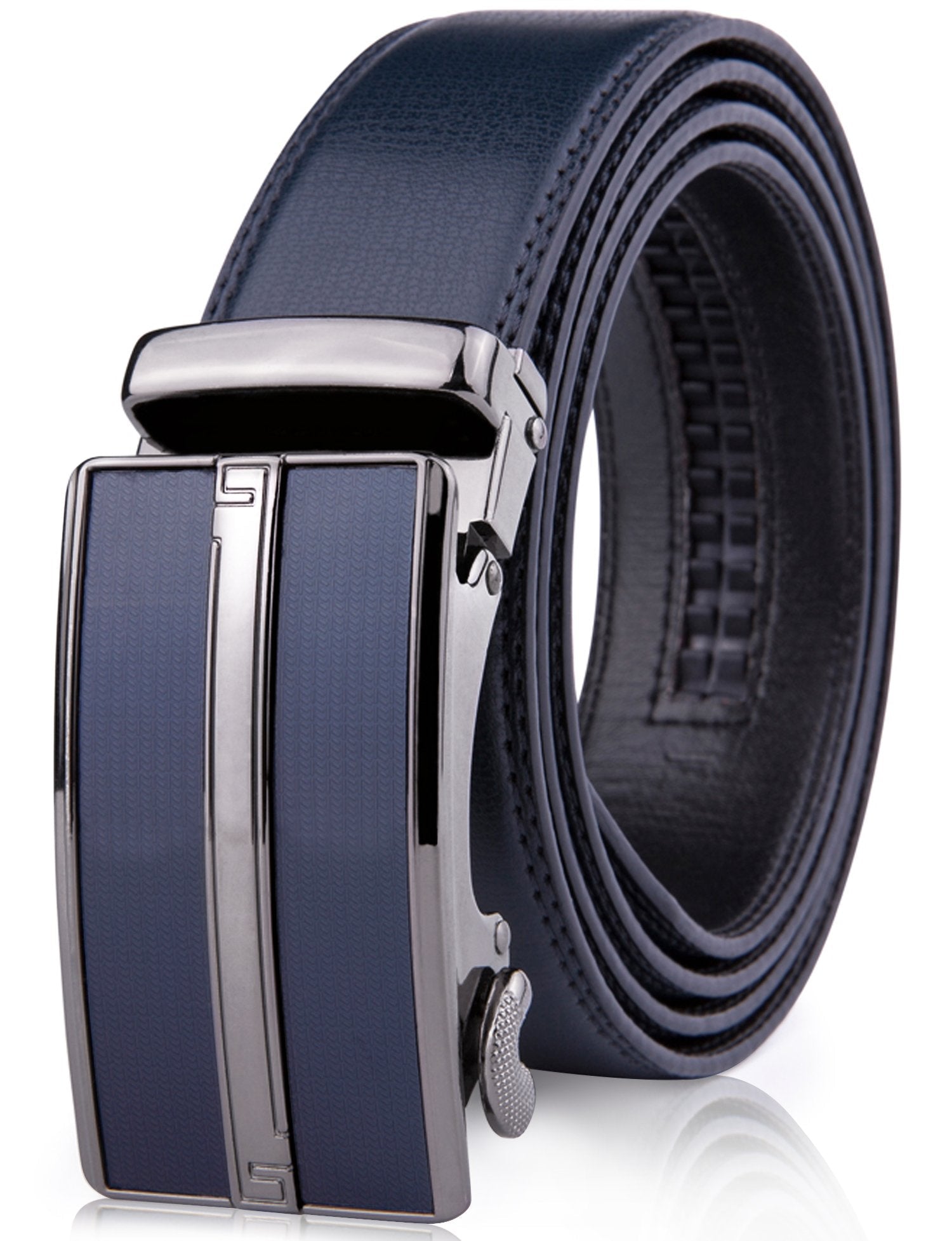 Microfiber Leather Ratchet Belt – No Holes, Custom Fit, 1.3" Strap - Overture Gifts