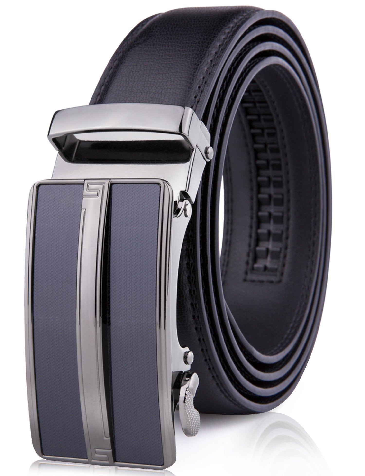 Microfiber Leather Ratchet Belt – No Holes, Custom Fit, 1.3" Strap - Overture Gifts