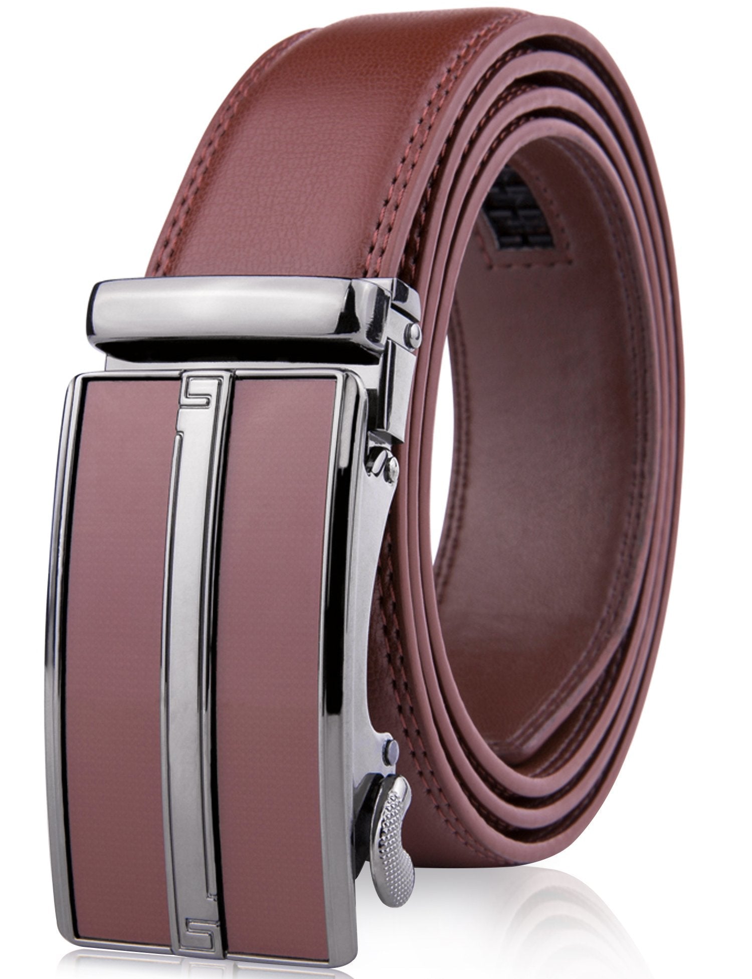 Microfiber Leather Ratchet Belt – No Holes, Custom Fit, 1.3" Strap - Overture Gifts