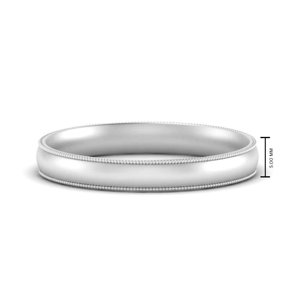 4 mm Milgrain Comfort Fit Mens Wedding Band