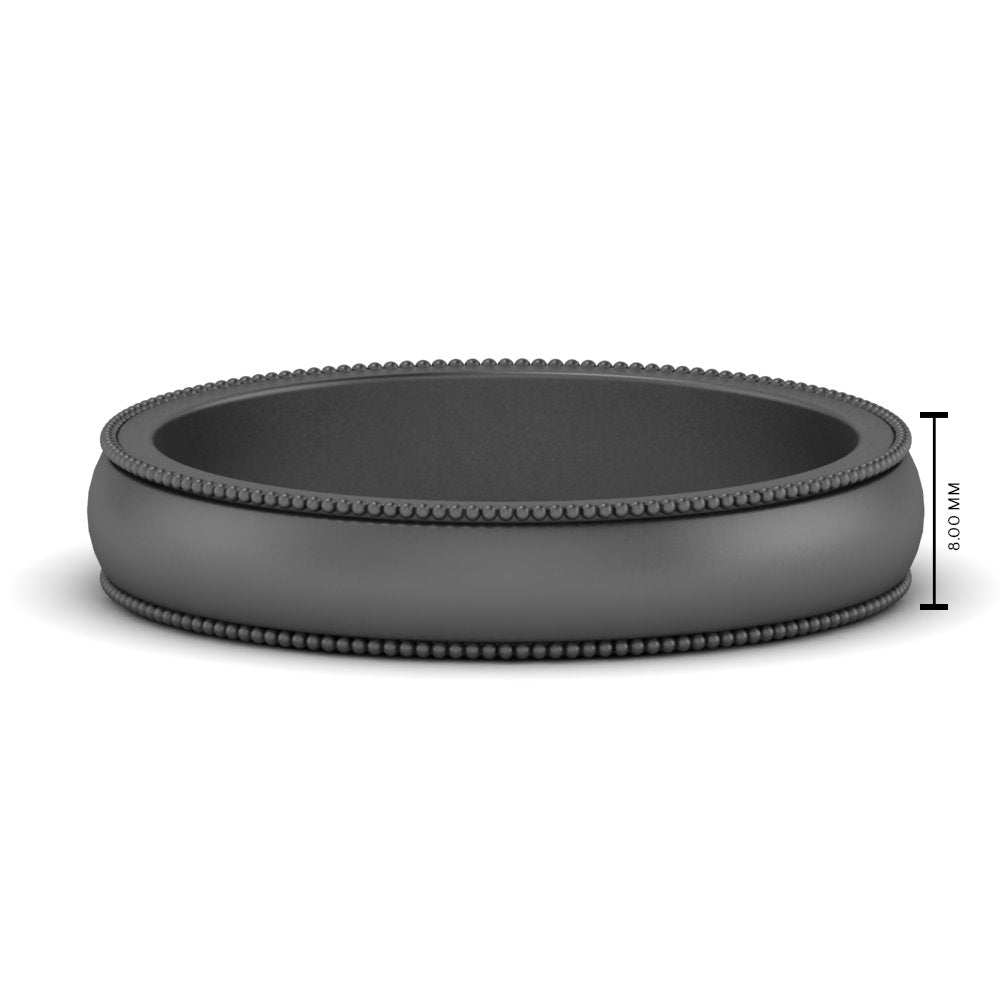 Milgrain Matte Finish Mens Band