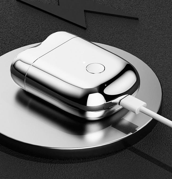 Mini electric shaver with magnetic suction dual blade heads 2-speed USB charging mini portable men's electric shaver - Overture Gifts