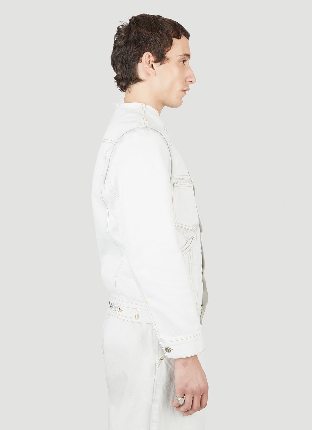 Maison Margiela Men Collarless Denim Jacket
