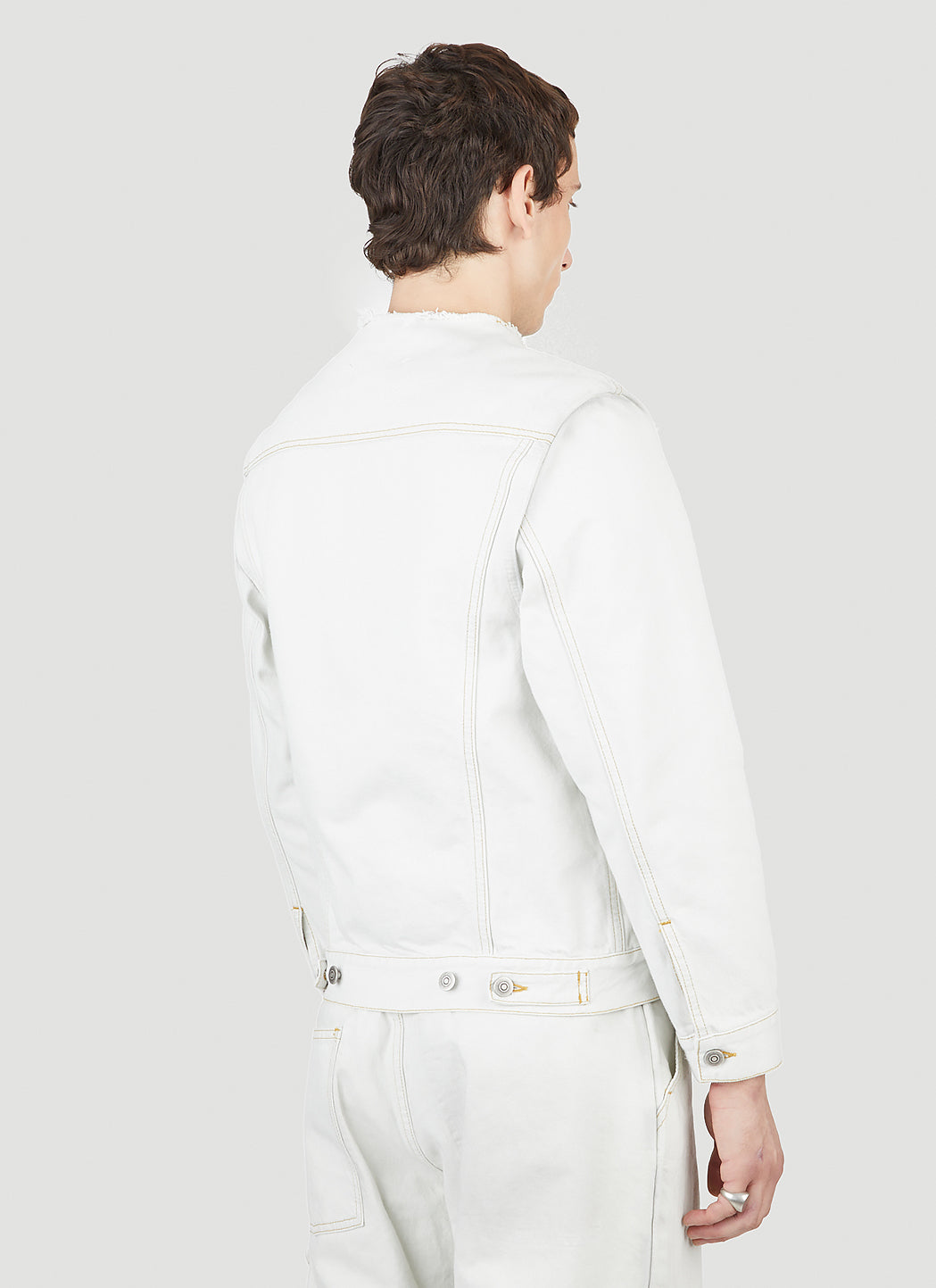 Maison Margiela Men Collarless Denim Jacket