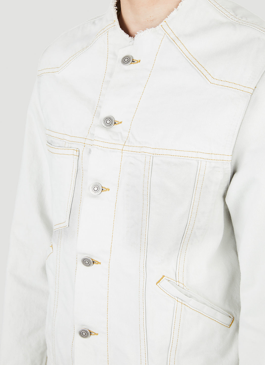 Maison Margiela Men Collarless Denim Jacket