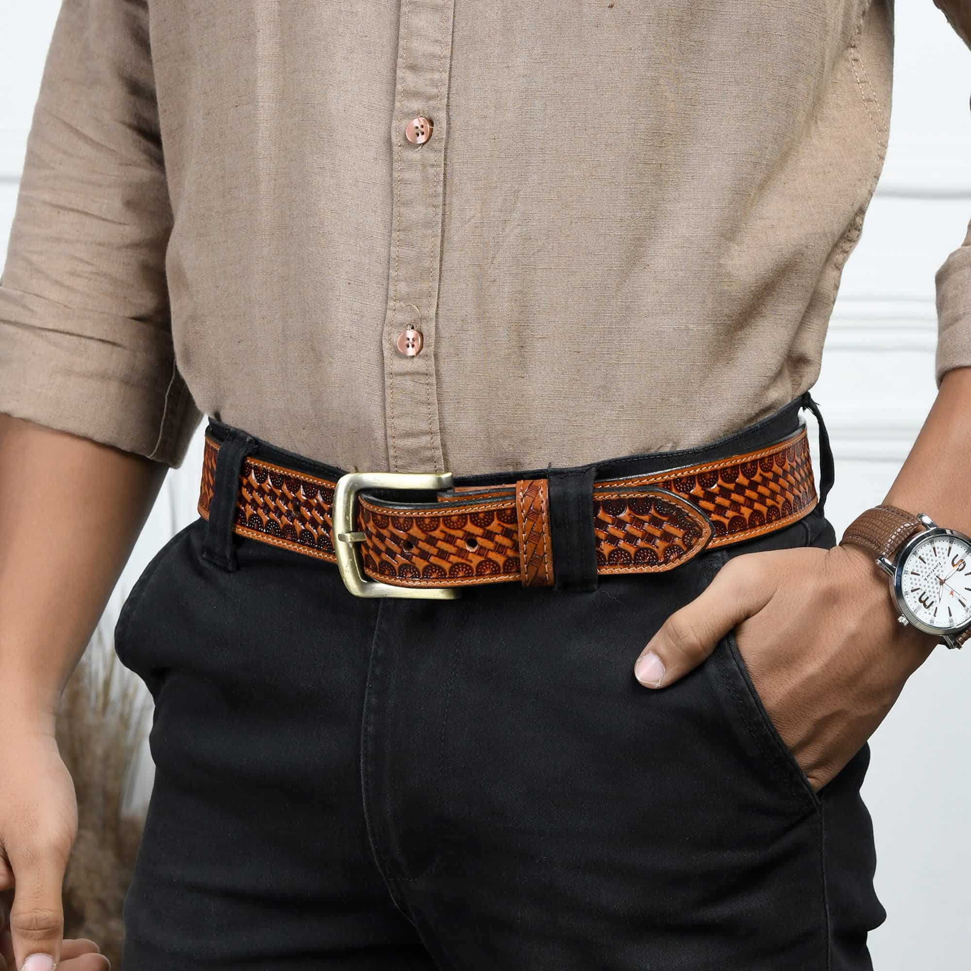 Modern Western Leather Belt - Overture Gifts