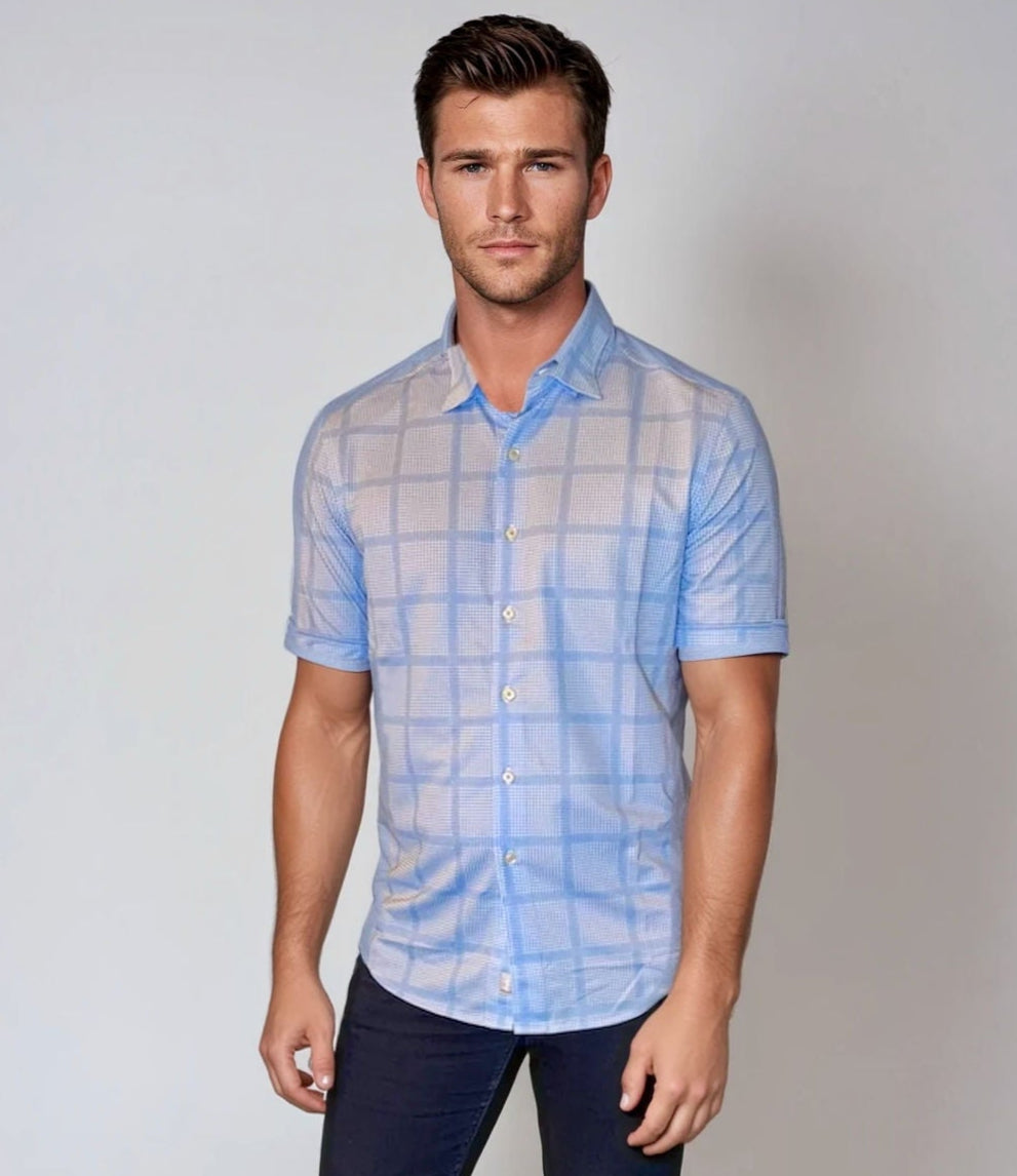 Montauk Check Short Sleeve Tech Shirt  - Men